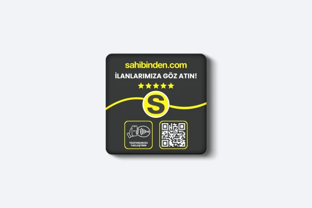 Sahibinden Kartı - 3mm Pleksi - NFC & QR Özellikli - Kare (Siyah)